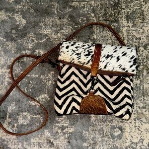 Cow print side bag